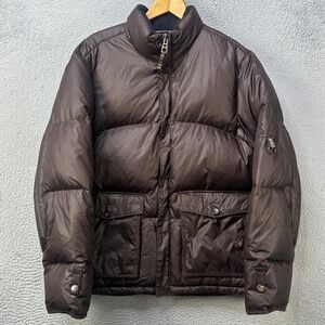 Vintage GAP 1969 Mens Large Jacket Puffer Brown Down Feather Pockets Winter‎ Ski